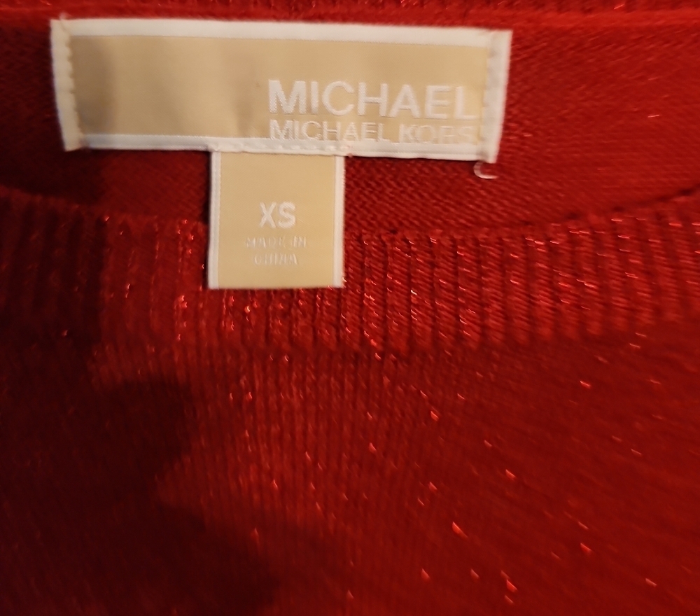 Michael Kors Sparkling Red Knit Top